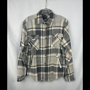 Imperial Button-Up Flannel Check Shirt Gray Size M